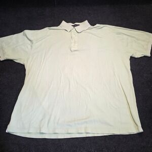 Overton Mens Polo Shirt XL Light Green Pima Mercerized Cotton‎ Short Sleeve Golf